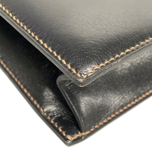 HERMES Fako Black Box Calf Circle I Clutch Bag 498-082625 - Picture 9 of 16